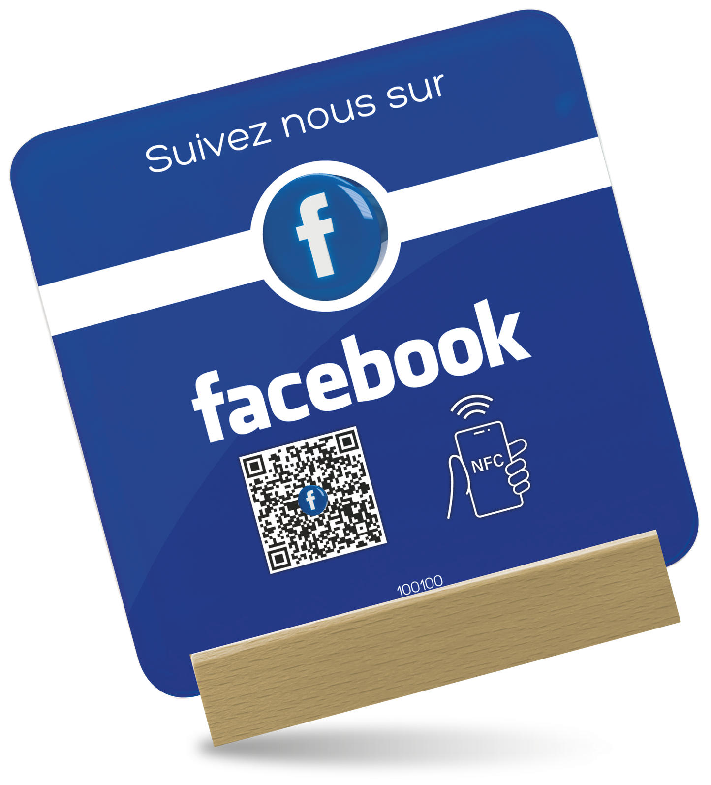 Plaque Plexiglass Réseaux Connectée NFC – Facebook