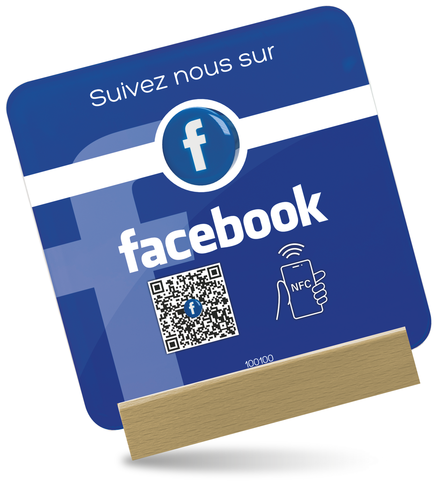 Plaque Plexiglass Réseaux Connectée NFC – Facebook