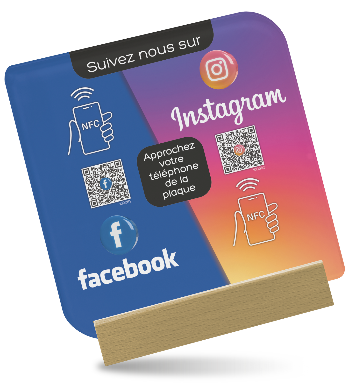 Plaque Plexiglass Réseaux Connectée NFC – Duo