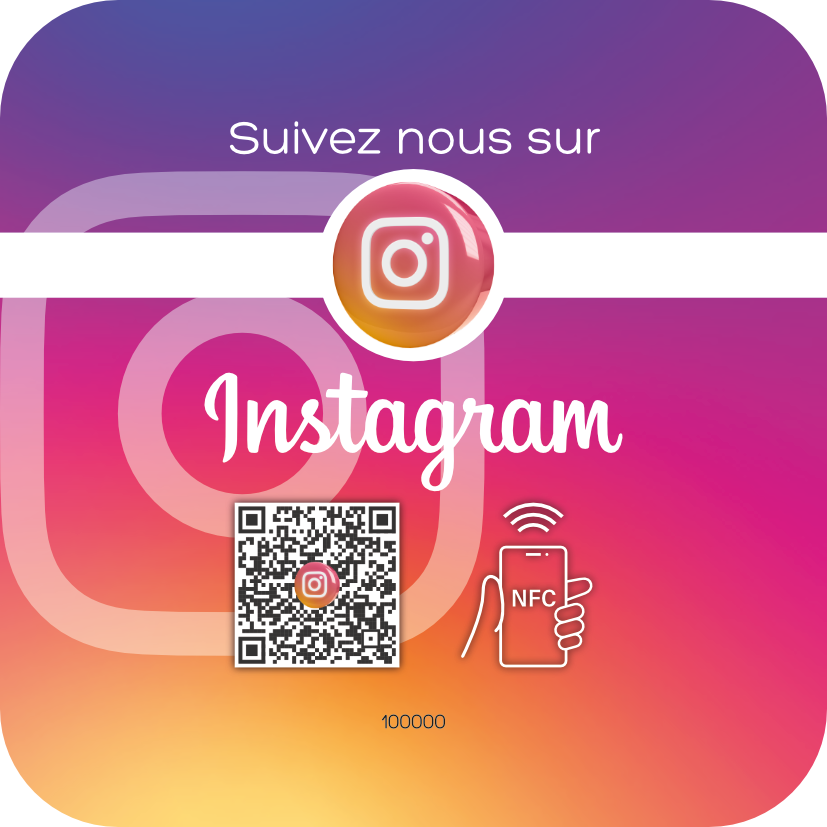 Plaque Plexiglass Réseaux Connectée NFC – Instagram