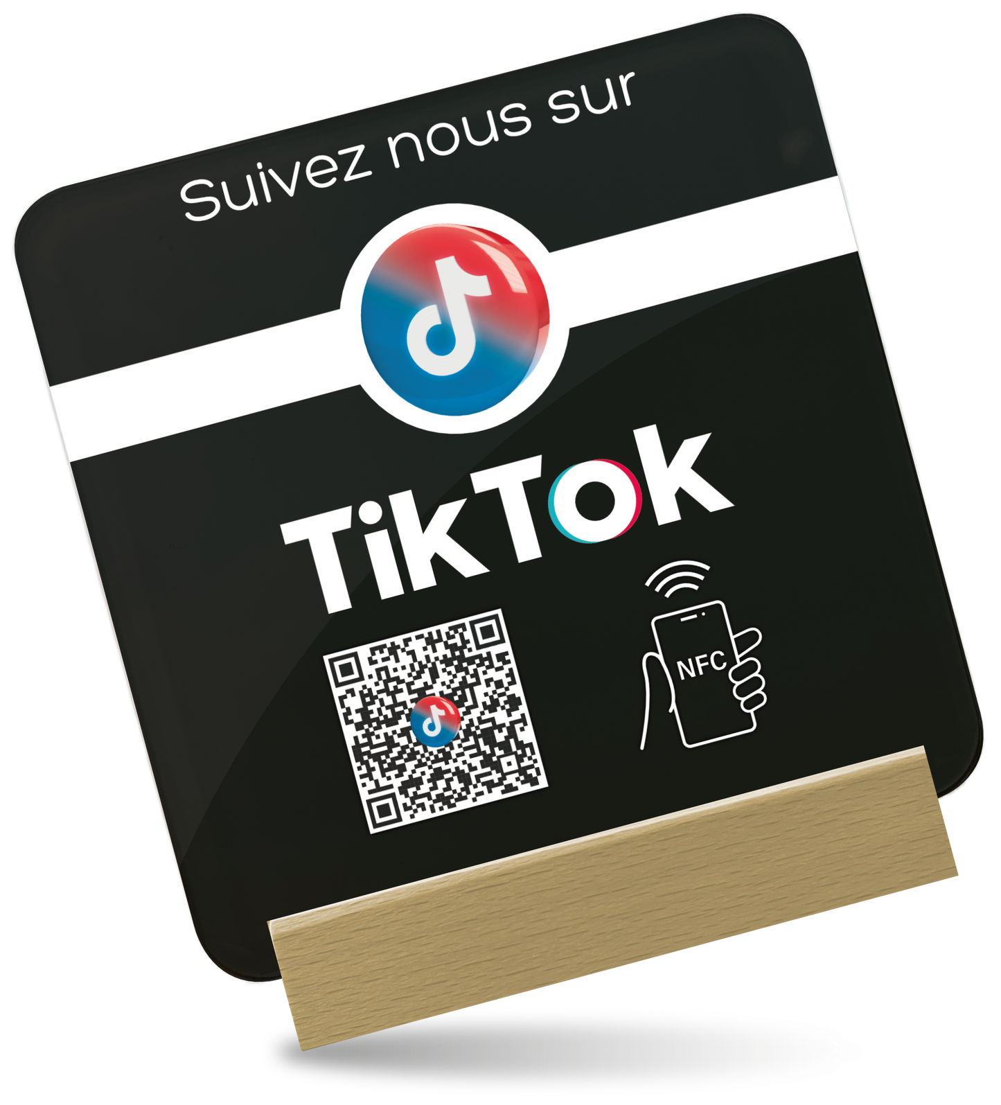 Plaque Plexiglass Réseaux Connectée NFC – TikTok