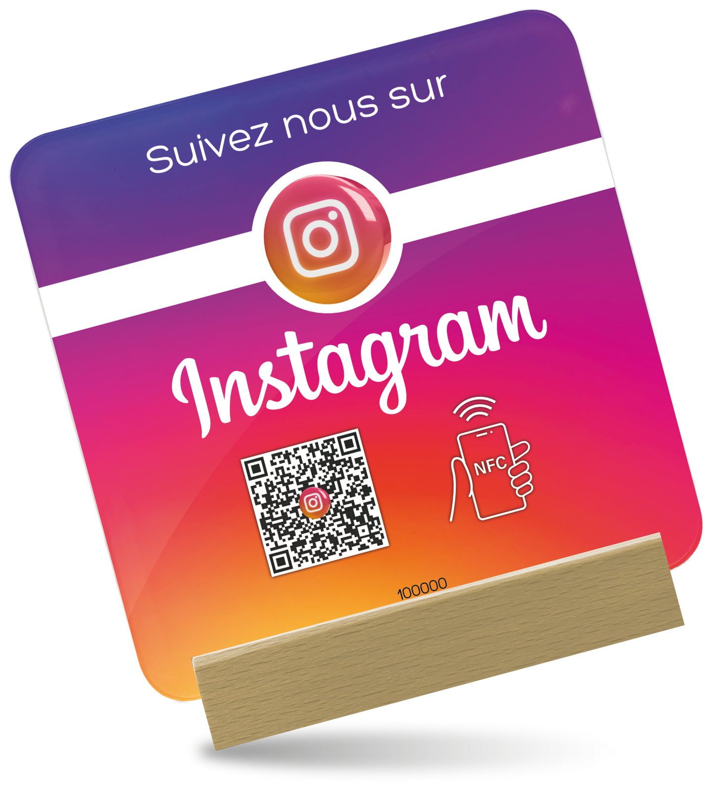 Plaque Plexiglass Réseaux Connectée NFC – Instagram
