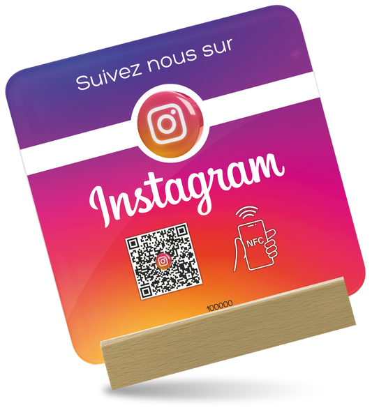 Plaque Plexiglass Réseaux Connectée NFC – Instagram
