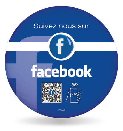 Sticker 3D Réseaux Connectée NFC – Facebook