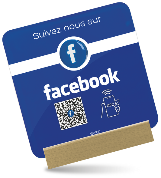 Plaque Plexiglass Réseaux Connectée NFC – Facebook