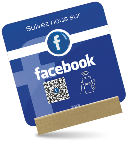 Plaque Plexiglass Réseaux Connectée NFC – Facebook