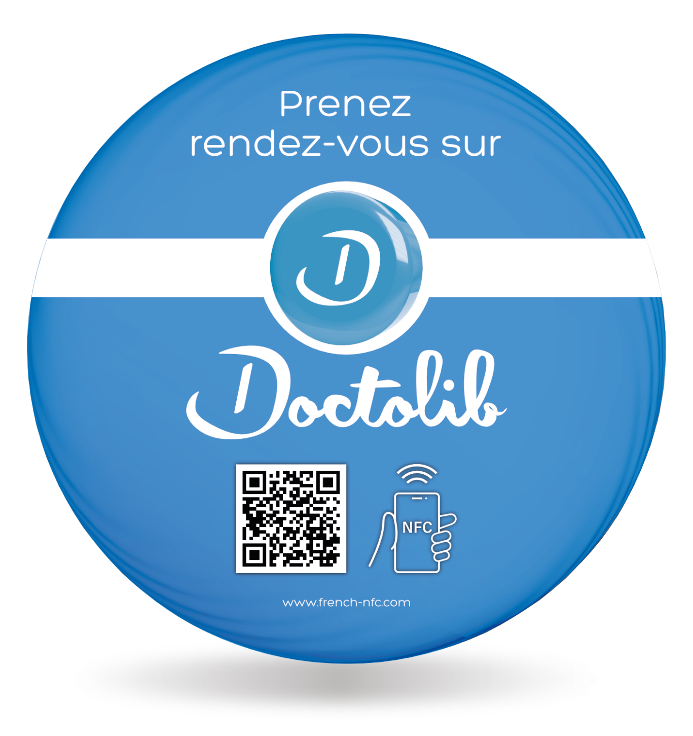 Sticker 3D Réseaux Connectée NFC – Doctolib