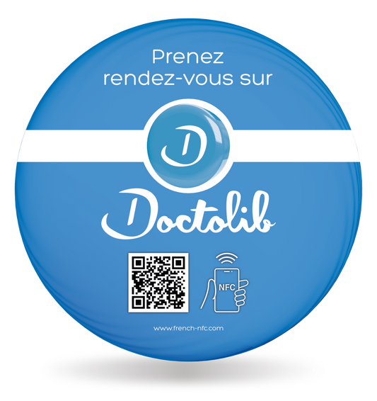 Sticker 3D Réseaux Connectée NFC – Doctolib