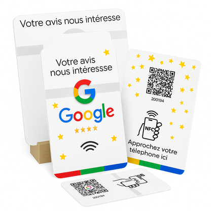 Pack Google Avis – Plaque + 2 cartes