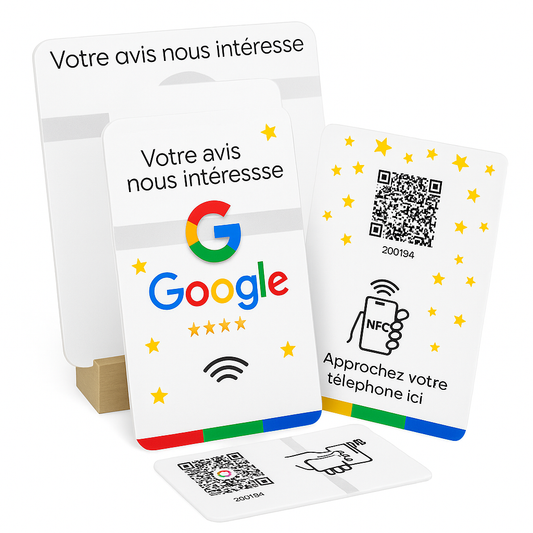 Pack Google Avis – Plaque + 2 cartes