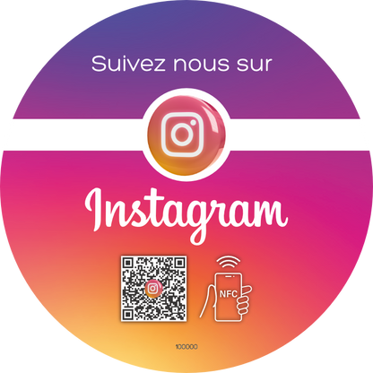Sticker 3D Réseaux Connectée NFC – Instagram