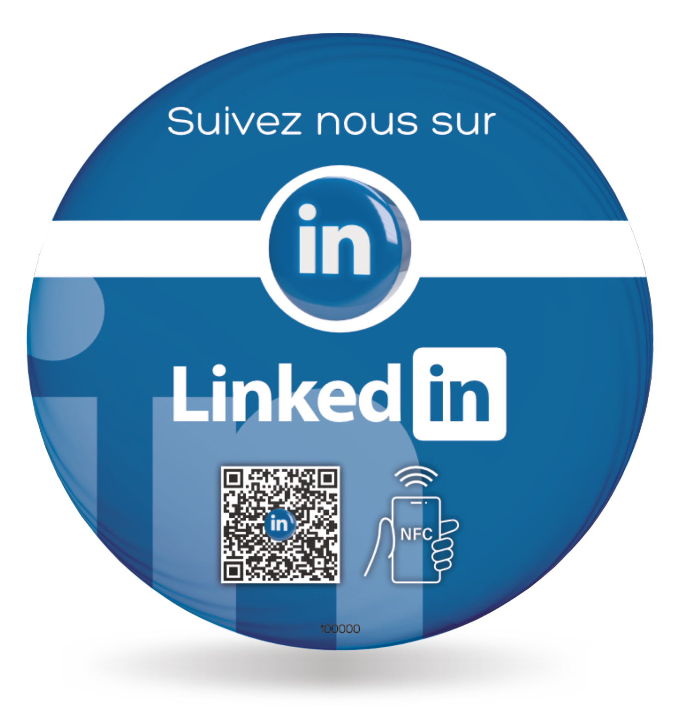 Sticker 3D Réseaux Connectée NFC – Linkedin