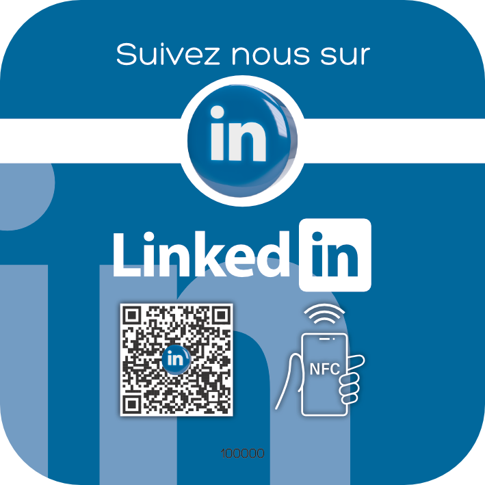 Plaque Plexiglass Réseaux Connectée NFC – Linkedin